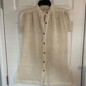 Dotti  Vintage Ivory Crochet Knit Top
